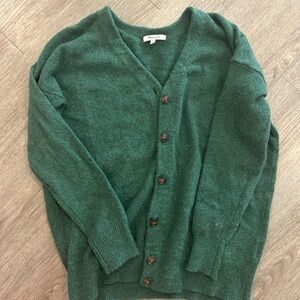 Madewell Forest Green V-Neck Button Cardigan